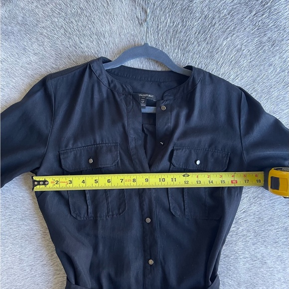 Banana Republic black button down dress Petite size 6 - Picture 6 of 7